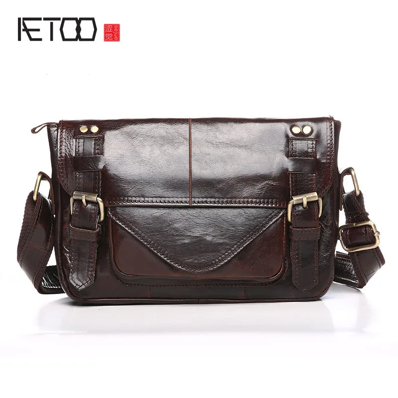 

BJYL new winter Leather Bag Satchel New Retro casual men messenger packet nubuck leather bag tide