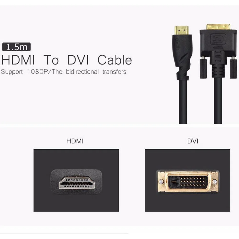 Универсальный Переходник 1 5 м/5 футов Совместимость с DVI на HDMI DVD HDTV XBOX проектор