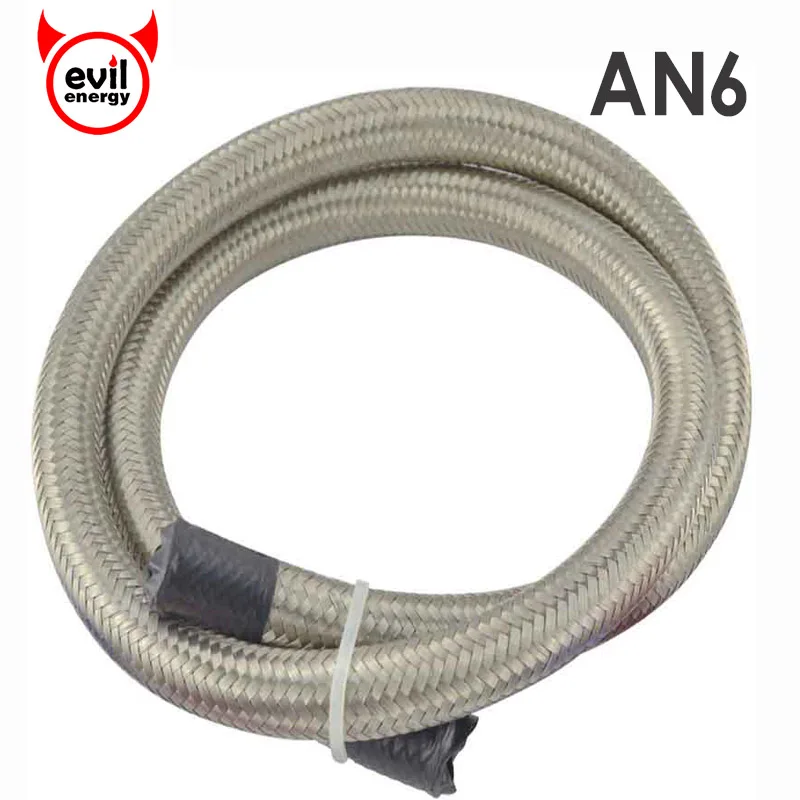 evil energy 1M AN6 Stainless Steel Hose End Fuel Oil Hose Double
