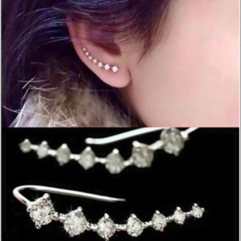 Серьги клипсы женские с кристаллами в виде неба и звезд|clip earrings for women|clip earringsfashion