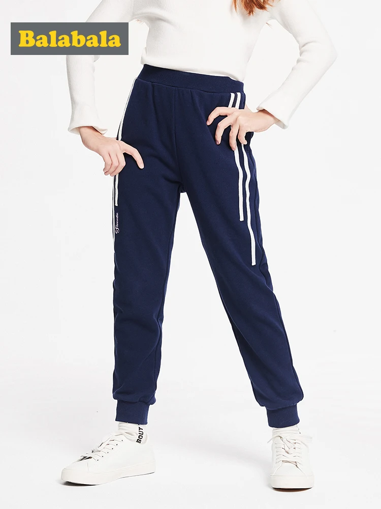 

Balabala Children clothing girls pants 2019 new autumn children's sports pants big girl cotton classic wild trousers