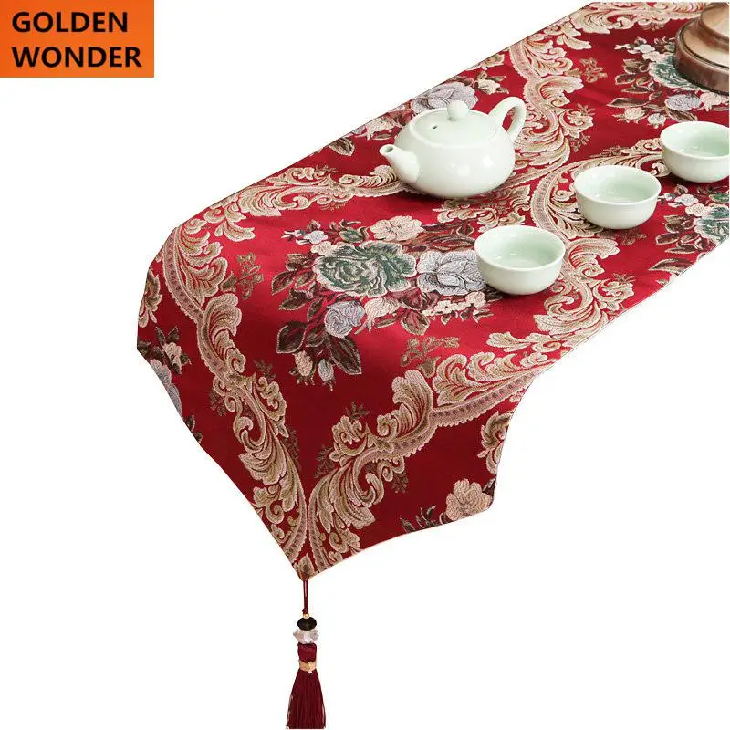 

Modern Luxury Embroidery Table Runners Elegant Home Decoration Table Runner High Quality