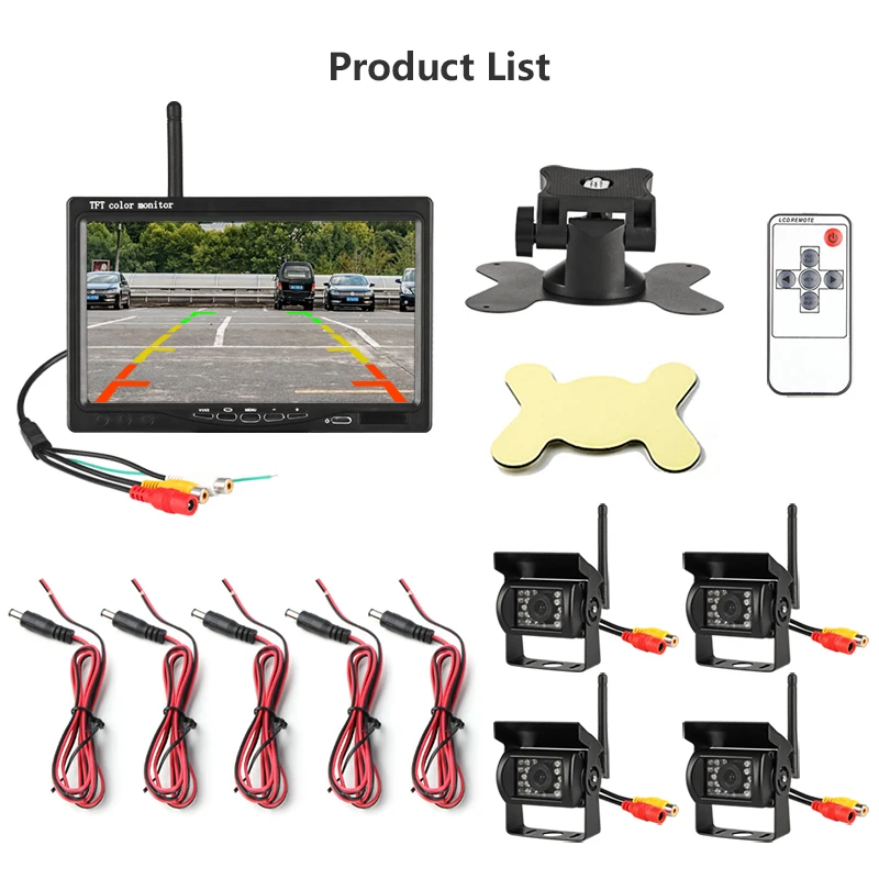 Jansite " Беспроводной автомобильный монитор TFT lcd Автомобильная резервная камера заднего вида монитор для грузовика автобуса парковочная система заднего вида для камеры заднего вида s