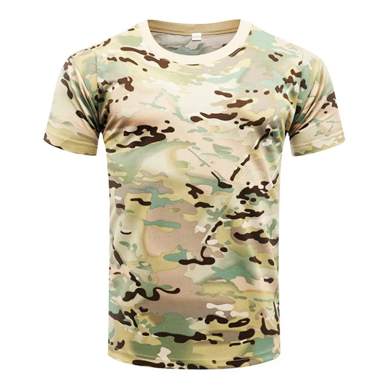 Камуфляжная футболка, быстросохнущие дышащие колготки, армейская тактическая футболка, Мужская компрессионная футболка, фитнес, летняя, для бега, для улицы, Новинка - Цвет: C