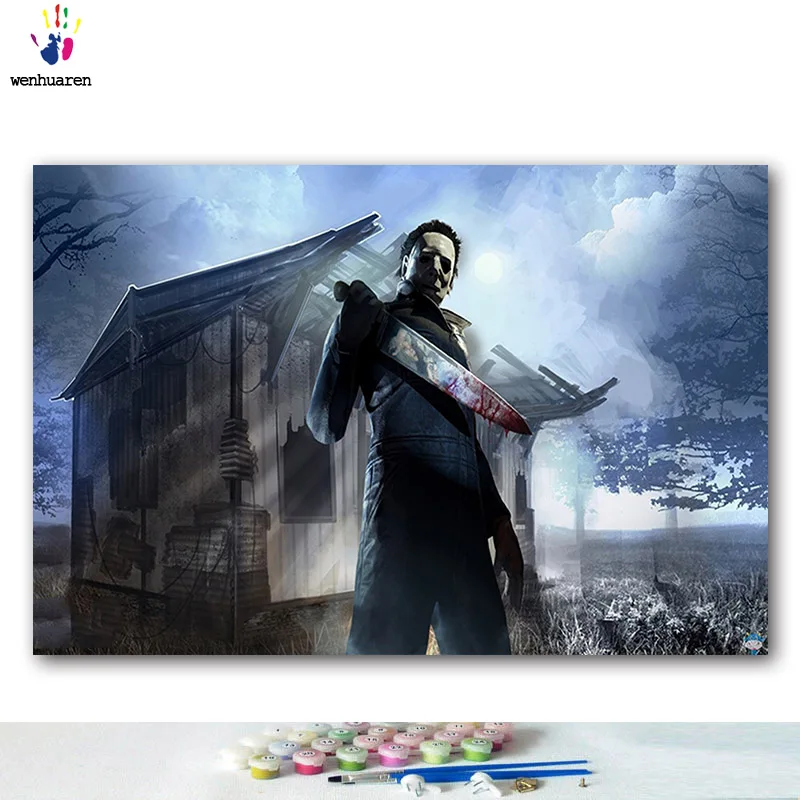 

DIY colorings pictures by numbers with colors The Living Daylights Butcher Michael picture drawing painting by numbers framed