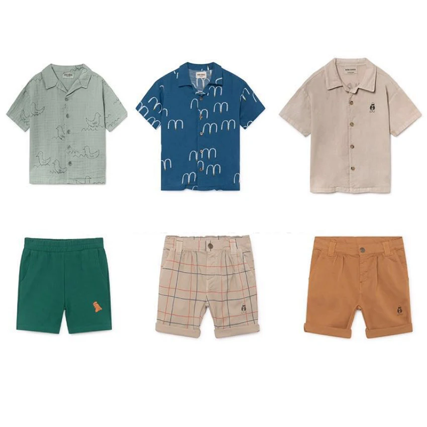 

2019 ZMHYAOKE Spring Summer New Boys kids Choses Casual Fashion Style Cartoon Cotton Shirt Shorts Children's Sets Boys Clothes