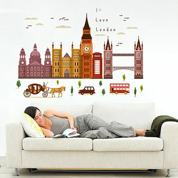 

Creative Building Thames Living Room Bedroom Decor City Wall Stickers