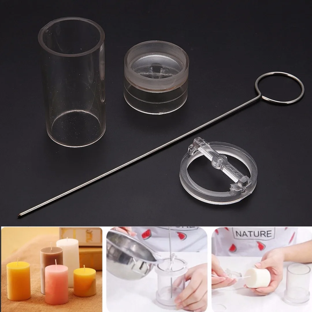 1PC Circular Plastic Candle Mold Round Transparent Acrylic Mould Candle Making Craft Stencil Handmade DIY Crafts