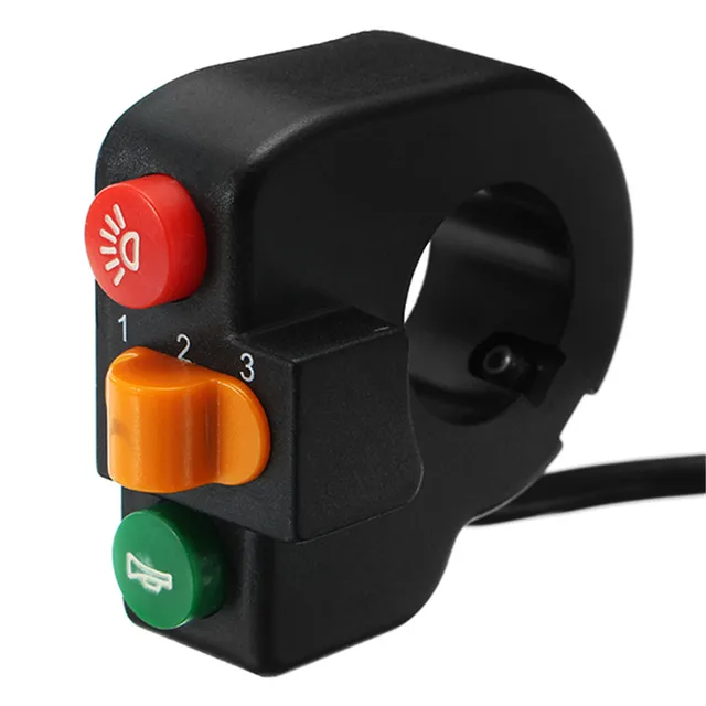 US $5.54 25mm 098inch Motorcycle ATV Bike Scooter Handlebar Switch Horn Headlamp 3 Speed Shift Gear On Off 