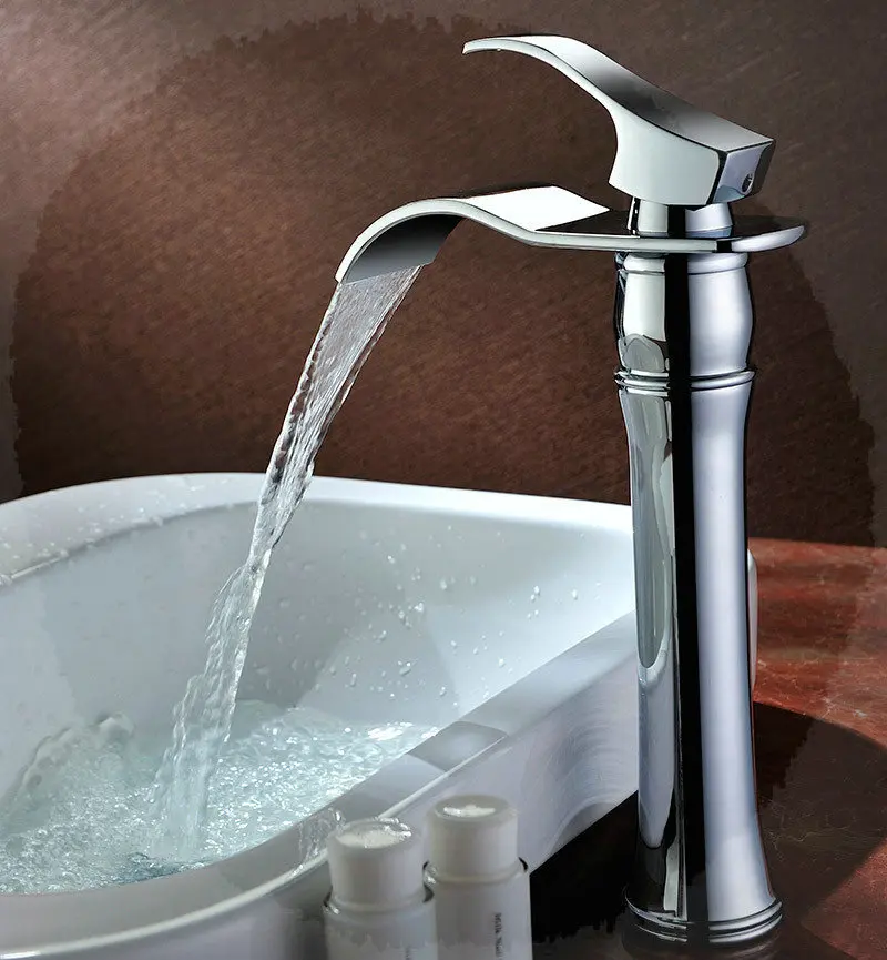 Bathroom Faucets Golden Tall Sink Tap Waterfall Mixer Bathroom Faucets Golden Tall Sink Tap Waterfall Mixer Faucet Antique Sd H 002c Taps In Basin From Home