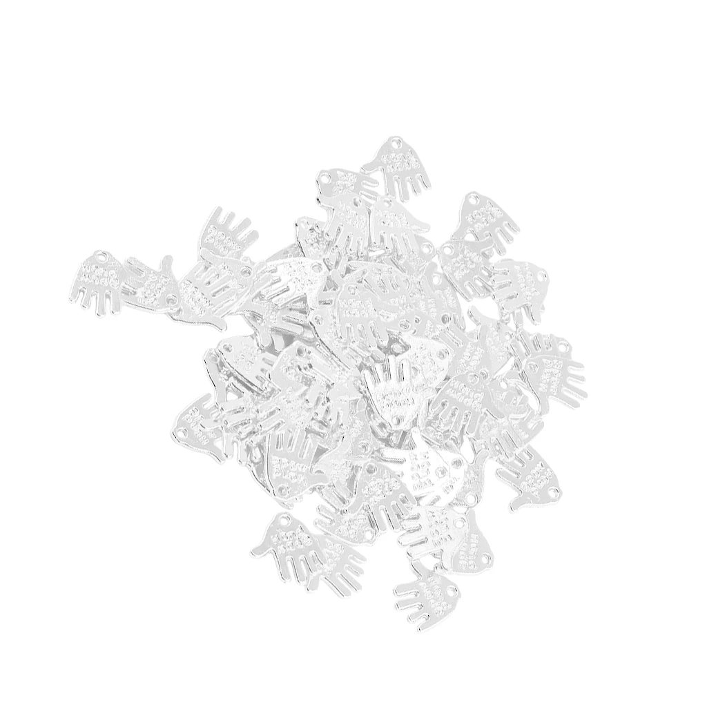 50 Pieces Hand Made Label Hand Finger Shaped Charms Pendant DIY Jewelry Findings 