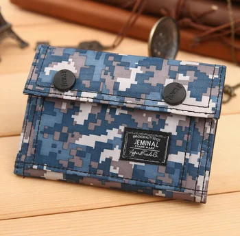 

by dhl or ems 50pcs Camouflage Casual Unisex Short Wallets Men Women Canvas Short Multifunction Wallet