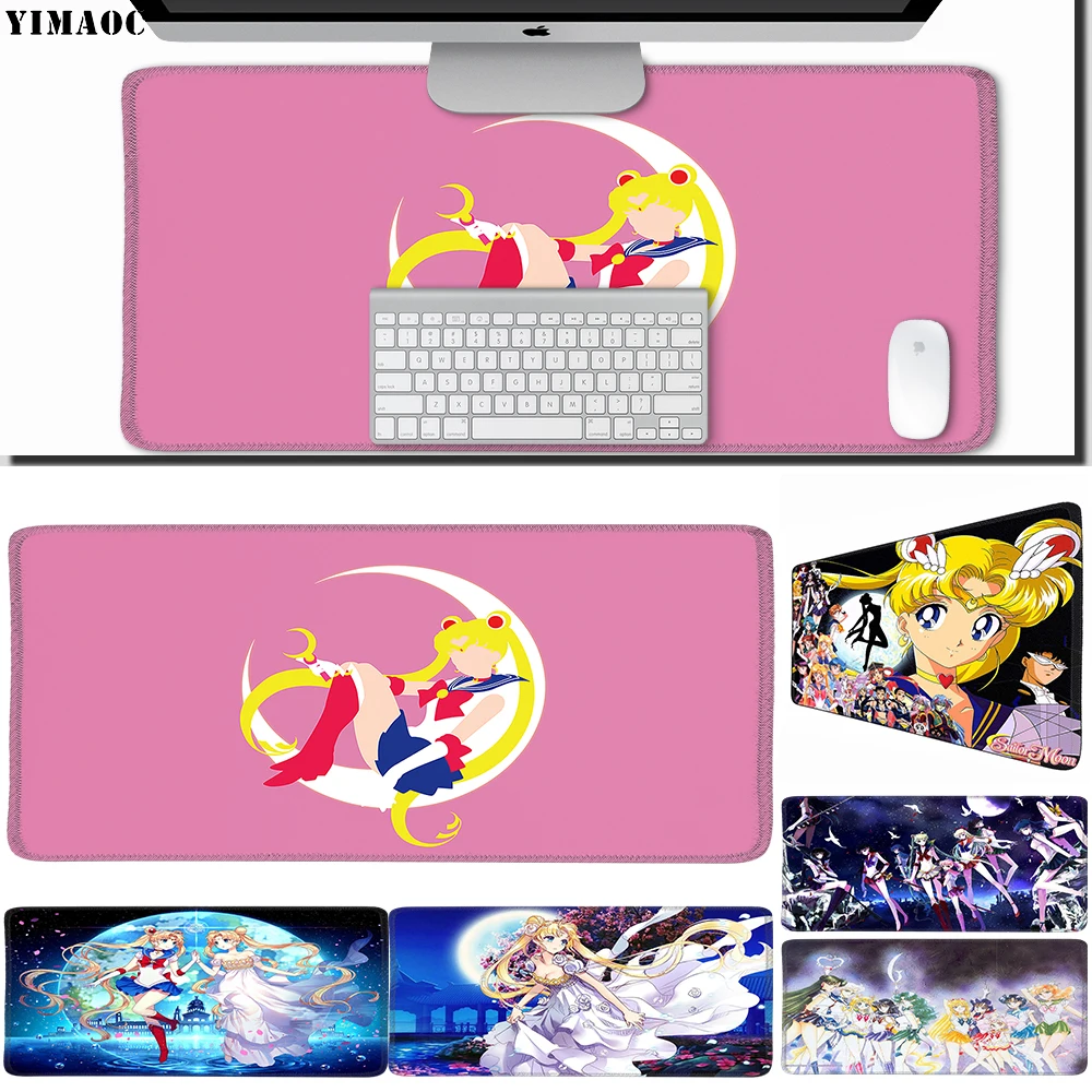 YIMAOC 30*60 cm Large Mouse Pad Gamer Mousepad Rubber Gaming Desk Mat with Locking Edge Sailor Moon | Компьютеры и офис