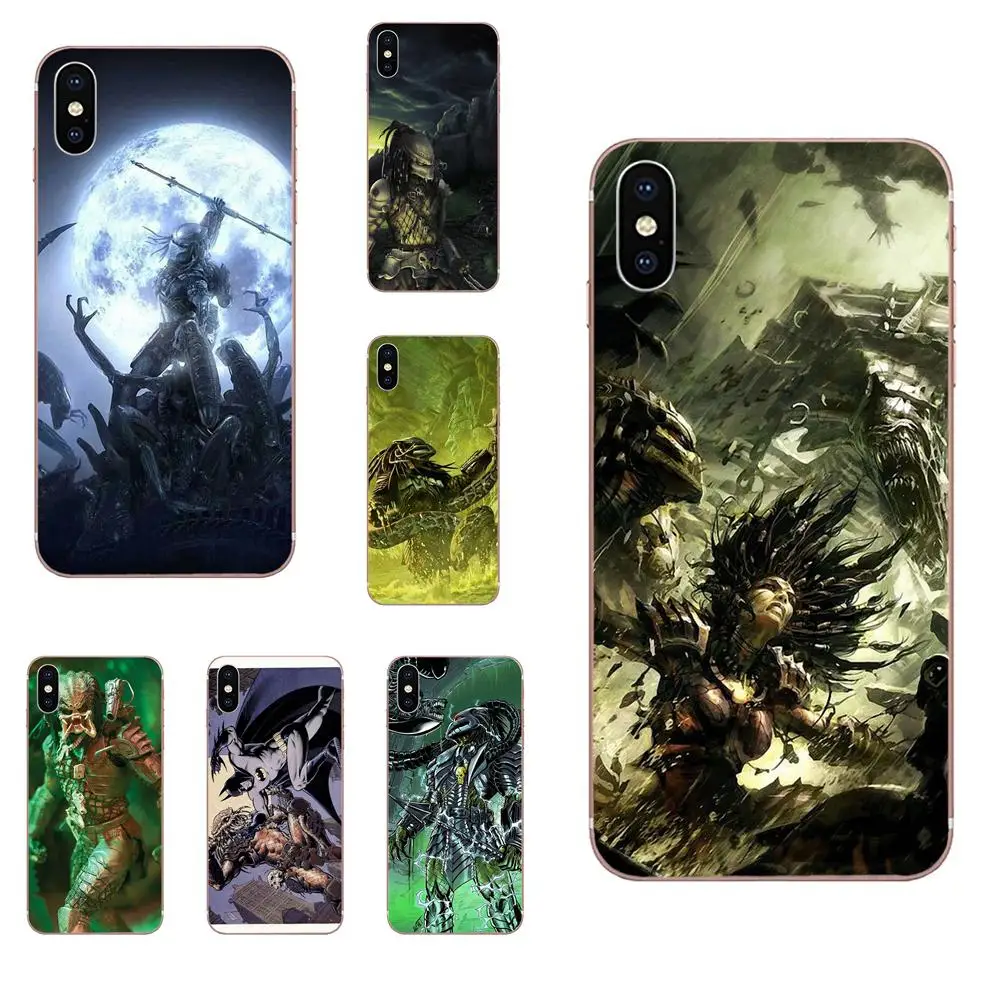 ТПУ печать Капа для Apple iPhone 4 4s 5 5C 5S SE 6 6S 7 8 Plus X XS Max XR Чужой против Хищника охотника |