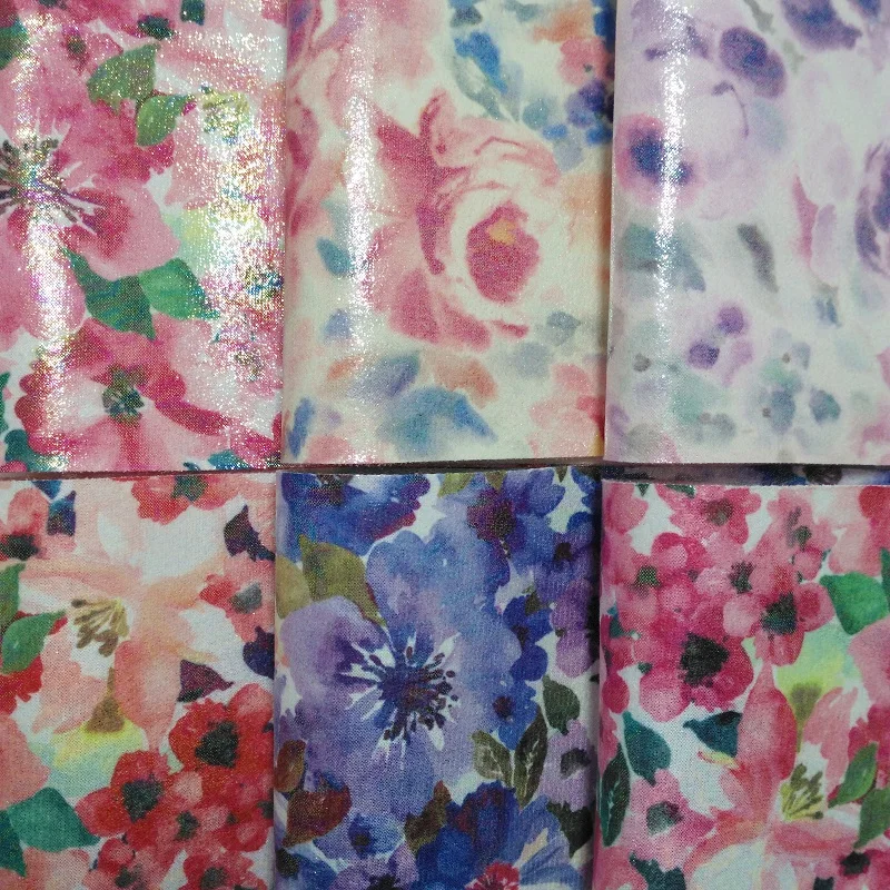 

1PC 21X29CM Synthetic Letaher, Cuero Sintetico Printed Flowers Leather For Making Bows Accessories LEOsyntheticoDIY 9S33