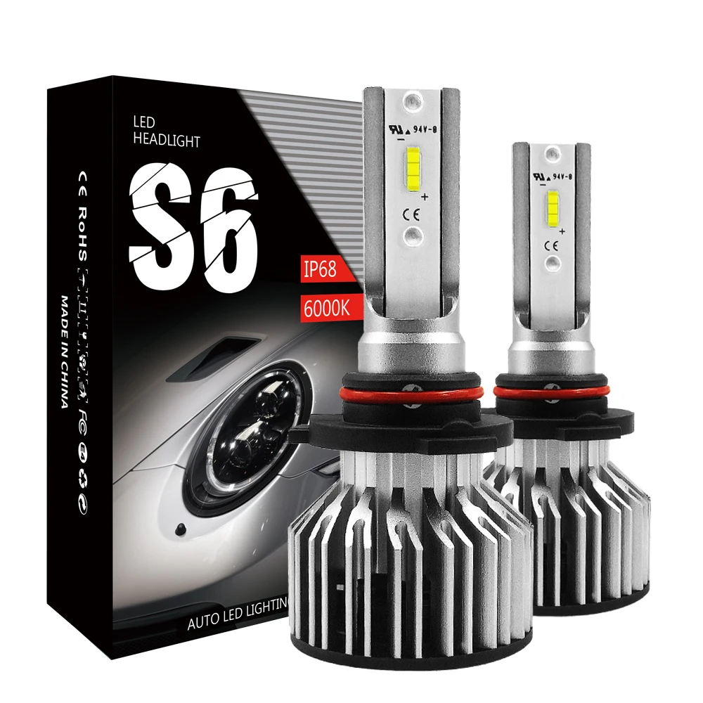 S6 светодиодный фонарь для автомобиля 80 Вт 12000LM 6000K белый SMD Chips H1 H4 H7 H8/H9/H11 9005 9006
