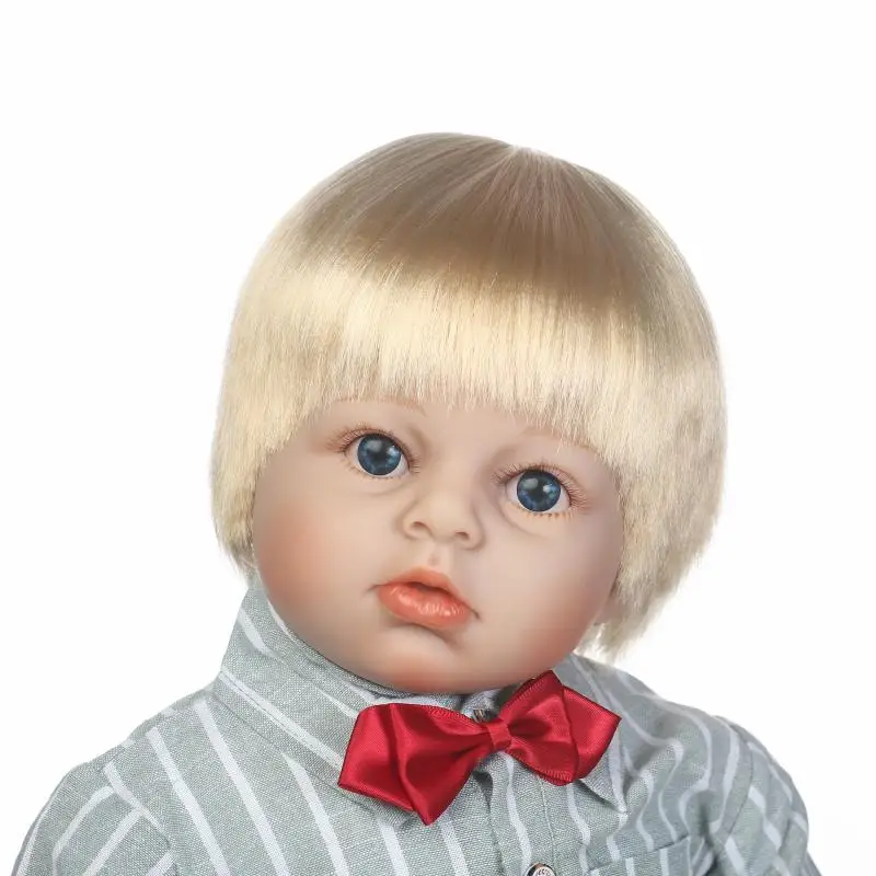 Npk 70 Cm Fait A La Main Realiste Silicone Reborn Bebe Garcon Bambin Mode Poupees Cadeau Perruque De Cheveux Blonds Avec Ours En Peluche Poupee Boneca Aliexpress