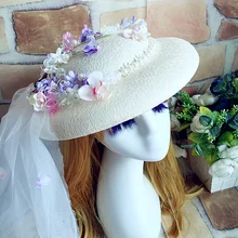 Европейский стиль бохо Свадебные шляпы ручной работы цветок свадебные аксессуары для волос горошек Тюль свадебный головной убор Головной убор