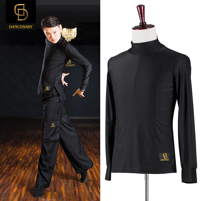 

men's Latin dance clothing new men's long sleeve latin shirt