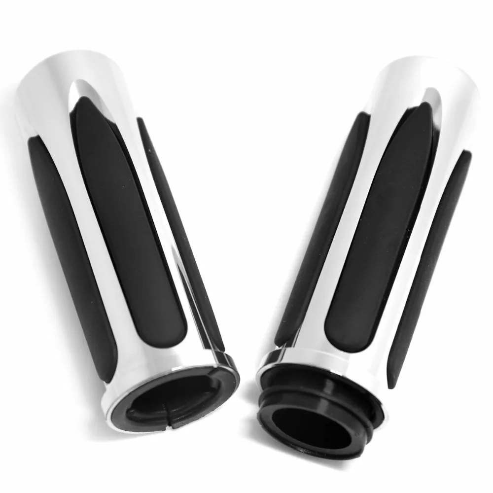 Shallow Cut Chrome Hand Grips Fit For Harley Touring Street Glide Road