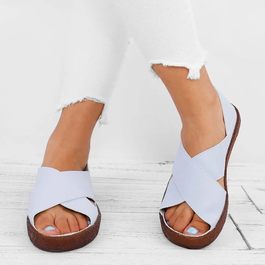 

PUIMENTIUA Casual Shoes Faux Leather Comfortable Peep Toe Sandals Fashion Torridity Woman Leather Beach Sandalias Mujer