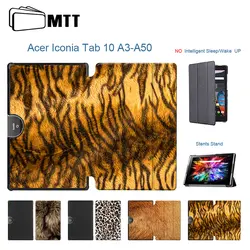 Мех животных печатных тонкий PU кожаный складной флип чехол для acer Iconia Tab 10 A3-A50 A3 A50 10,1 дюймов планшет кожи случае
