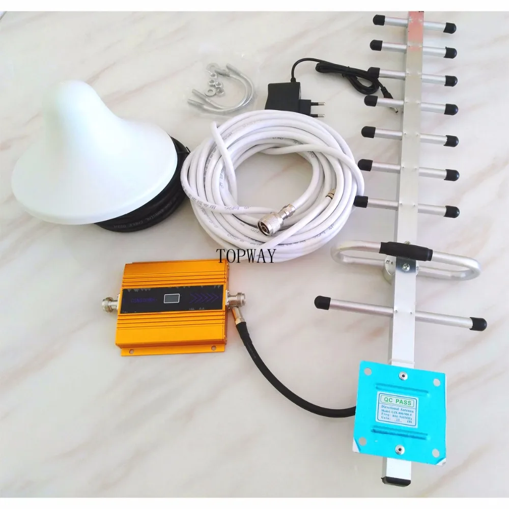 

mobile phone GSM signal repeater !GSM signal booster, 900mhz GSM signal amplifier with 9unit yagi antenna ceiling antenna