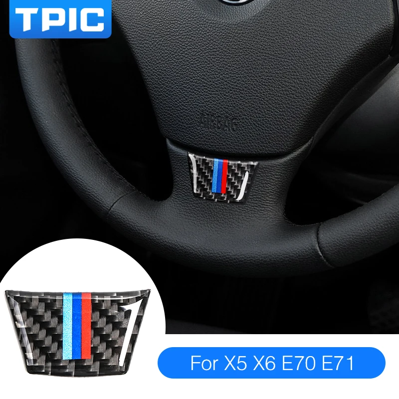 TPIC наклейка на руль из углеродного волокна M полоса эмблема 3D автомобиль для bmw E70