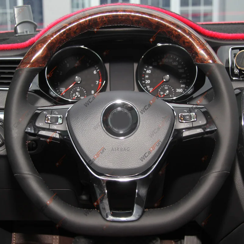 Steering Wheel Cover for Volkswagen VW Golf 7 Passat B8 Mk7 New Polo Jetta 0118