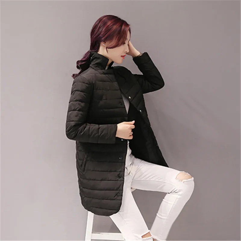 Senhoras light Moyen Parkas Qualité Grey Veste Casaco Black Hiver Blue Long Pardessus Femmes Coton dark De Vers pink Automne dark Gray Bas Outono Haute Mince Le Mode Femelle Vs067 UPwqOS