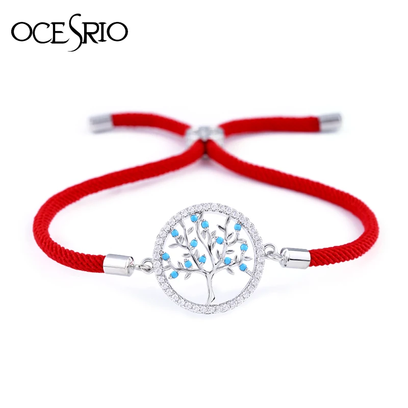 OCESRIO Friends Zircon Tree of Life Bracelet Woman Men Red Thread Couple Bracelets for Lovers lucky charms homme femme brt-a67