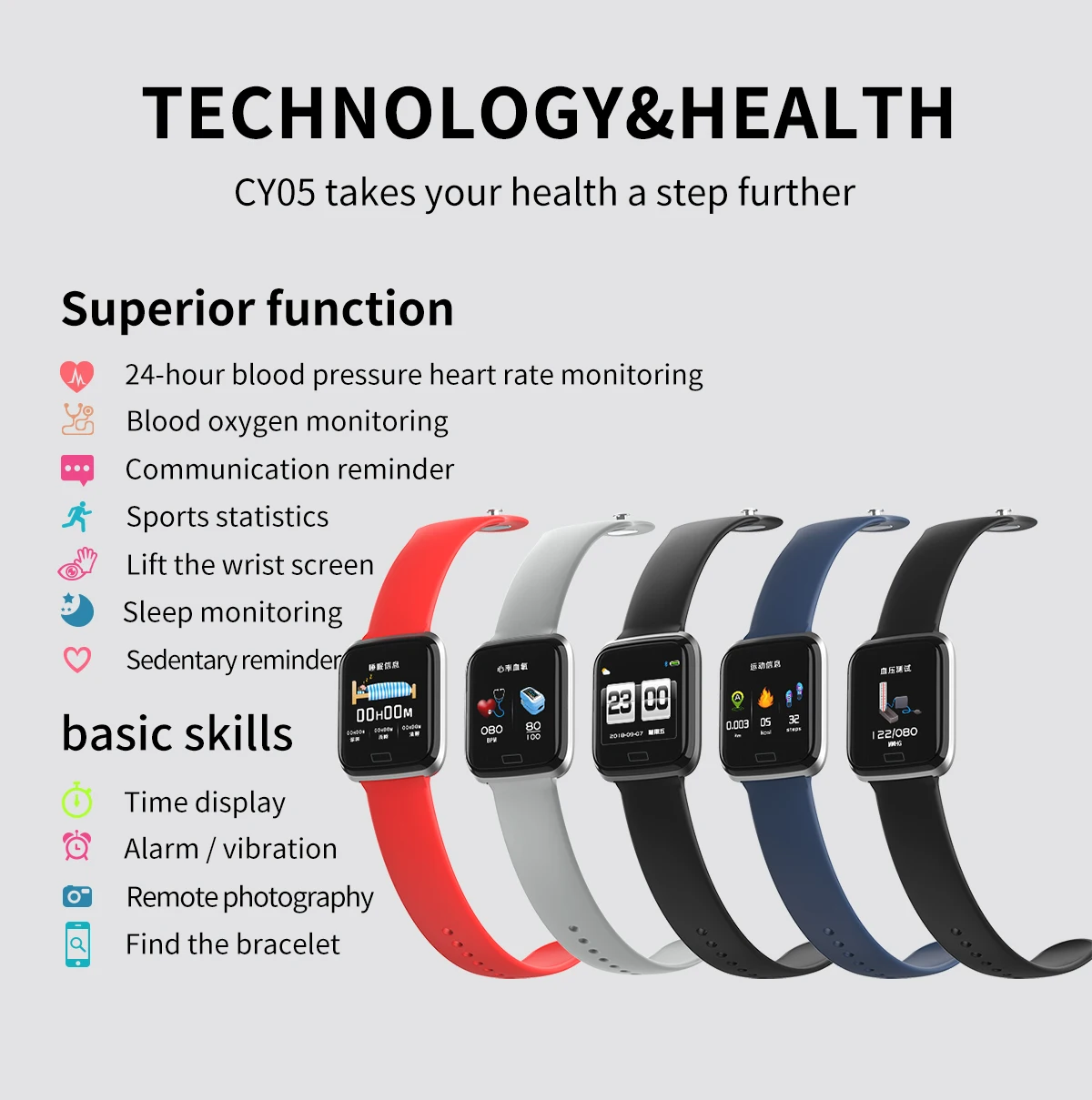 Женский Смарт-браслет, пульсометр, кровяное давление, фитнес-браслет, умный будильник, часы, водонепроницаемый браслет для Android IOS PK Y7