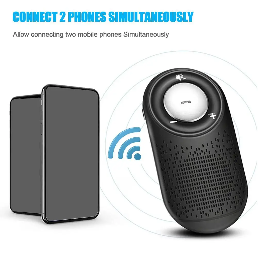 Профессиональный Автомобильный Bluetooth голосовой Hands-free Телефон плеер Громкая связь солнцезащитный козырек Поддержка bluetooth для Siri и Google Assistant