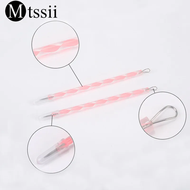 

Mtssii 1pcs Hot Stainless Acne Blackhead Extractor Remover Pink Color Stainless Needles Double Head Acne Needles
