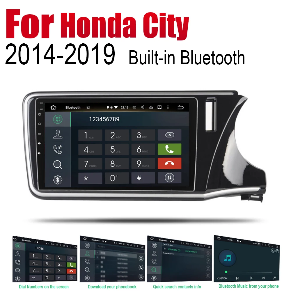 Excellent Auto Radio 2 Din Android Car Player For Honda City 2014~2019 GPS Navigation BT Wifi Map Multimedia system Stereo RHD 5