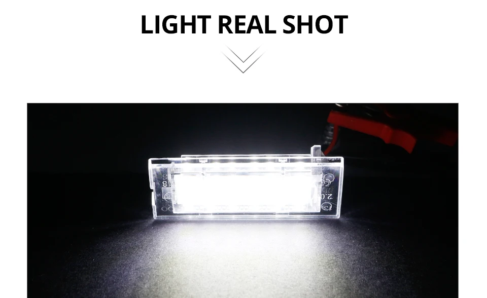 VooVoo 2Pcs White Error Free Bright 18 LED License Plate Lights For Bmw E53 X5 1999-2003 E83 x3 2004-2009 Number Plate Lamp 12V_01 (6)