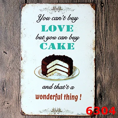 War Decorative Cake Apple Pie Food Plates Vintage Metal tin sign Wall