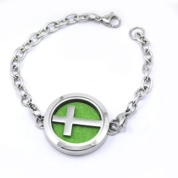 

10pcs/lot 30mm Stainless Steel Magnet Open Women Cross Essential Oil Aroma Diffuser Perfume Locket Bracelet
