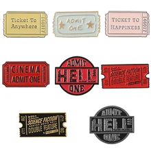 Pin esmaltado de película Punk para aficionados, chapa de Metal para ropa de cine de Horror Rocky/Hell, insignias de billete rojo y negro