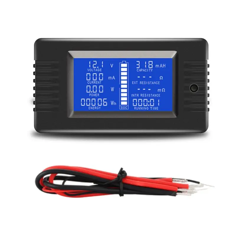 

Battery Capacity Tester Coulometer 0-200V 0-10A 0-2000W Voltmeter Ammeter Voltage Current Impedance Capacity Energy Power Meter