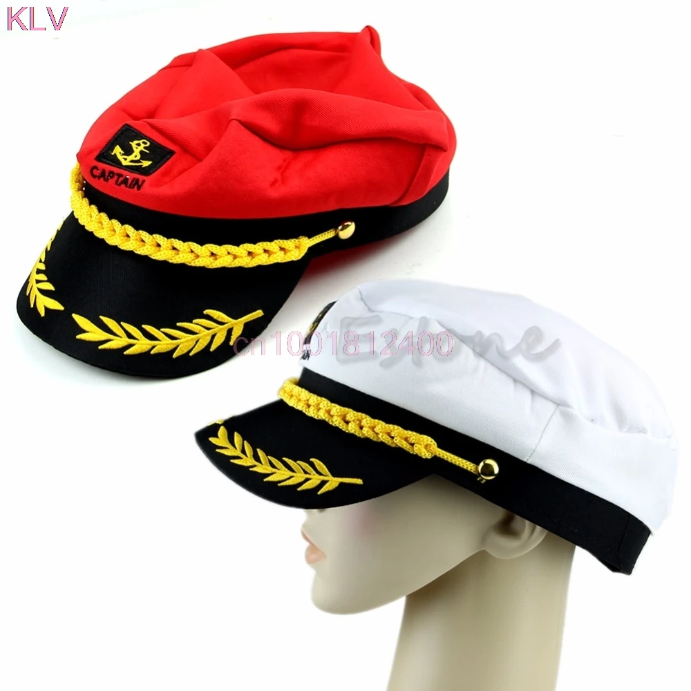 Captain Boating Hat Unisex Adult Peaked Skipper Sailors Navy Captain Boating Hat Cap Fancy Dress