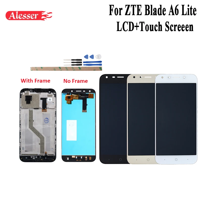 

Alesser For ZTE Blade A6 A6 Lite LCD Display and Touch Screen With Frame Assembly Repair Parts With Tools For ZTE Blade A6 Lite