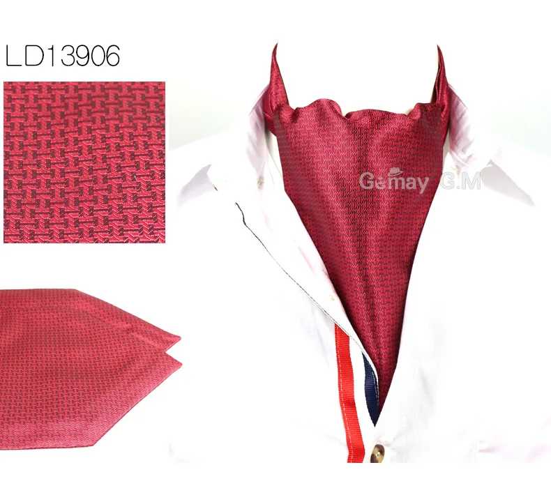 Men Vintage Wedding Ties Formal Cravat Ascot Scrunch Self British style Gentleman Polyester Neck Tie Luxury - Цвет: LD13906