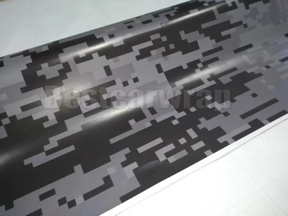 Black gray digital pixle camouflage Truck boat camo car wrap film graphics91 (3)
