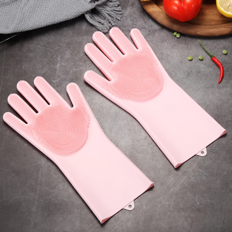 1 пара кухонных силиконовых чистящих перчаток Волшебные фруктовые тарелки моющиеся перчатки щетка для домашнего хозяйства резиновые чистящие аксессуары для ванной комнаты