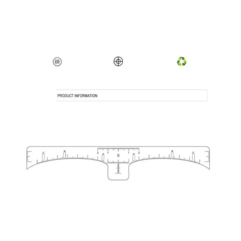 100 шт одноразовая Точная микроблейдинг линейка чистая Татуировка измерительная наклейка+ синий знак для перманентного макияжа бровей