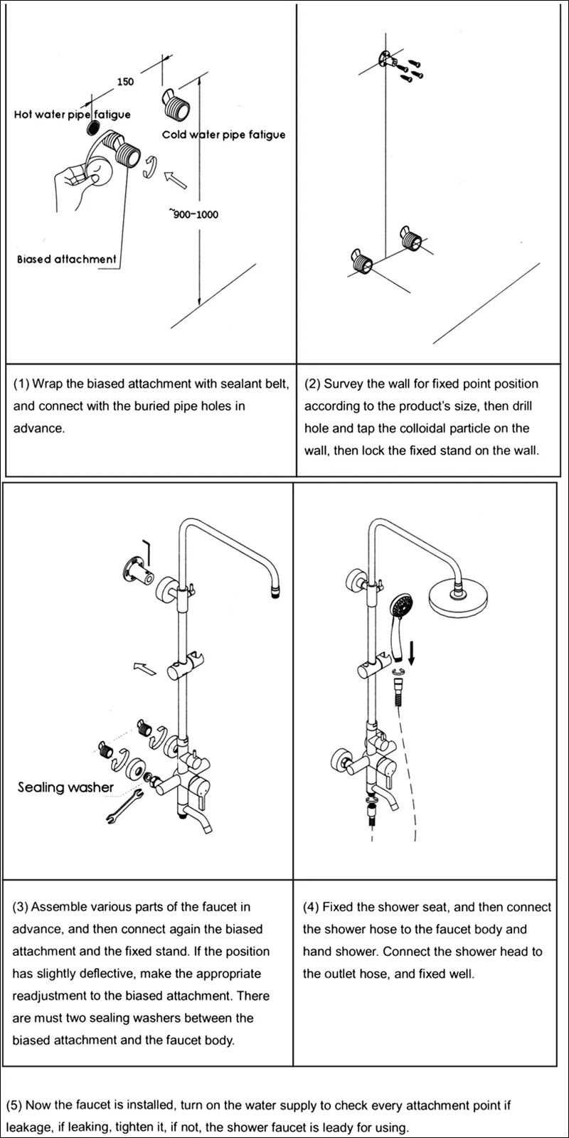 Rainfall Shower Faucet Bathroom Shower With Bidet Sprayer Mixer Tap