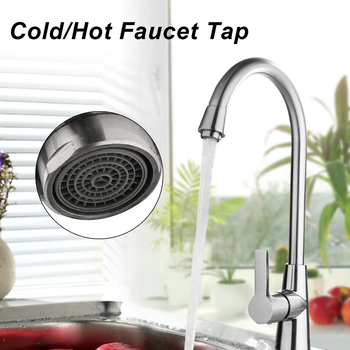 

360 Degree Rotation Chrome Kitchen Bathroom Hot/Cold Mixer Sink Water Tap Faucet Wash Basin for Home Kitchen