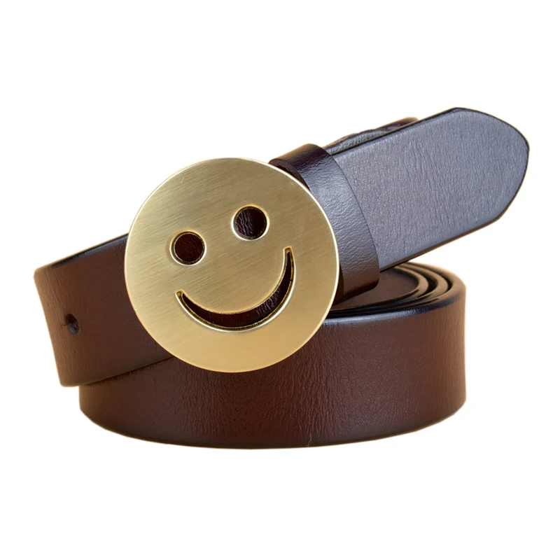 

Hot Sale Famous Design Brand Luxury Belts Women Smiles Face Belts Female Waist Strap Pin Buckle belt for women