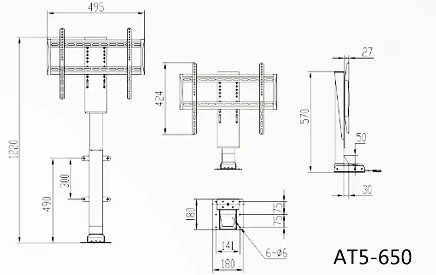 Estantes elevadores de TV automáticos eléctricos con Control remoto
